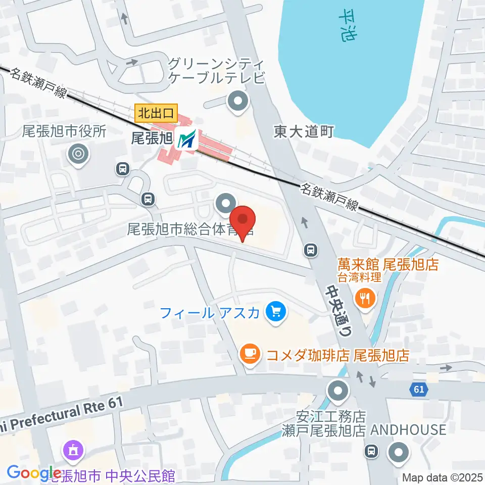 尾張旭市総合体育館周辺のホテル一覧地図