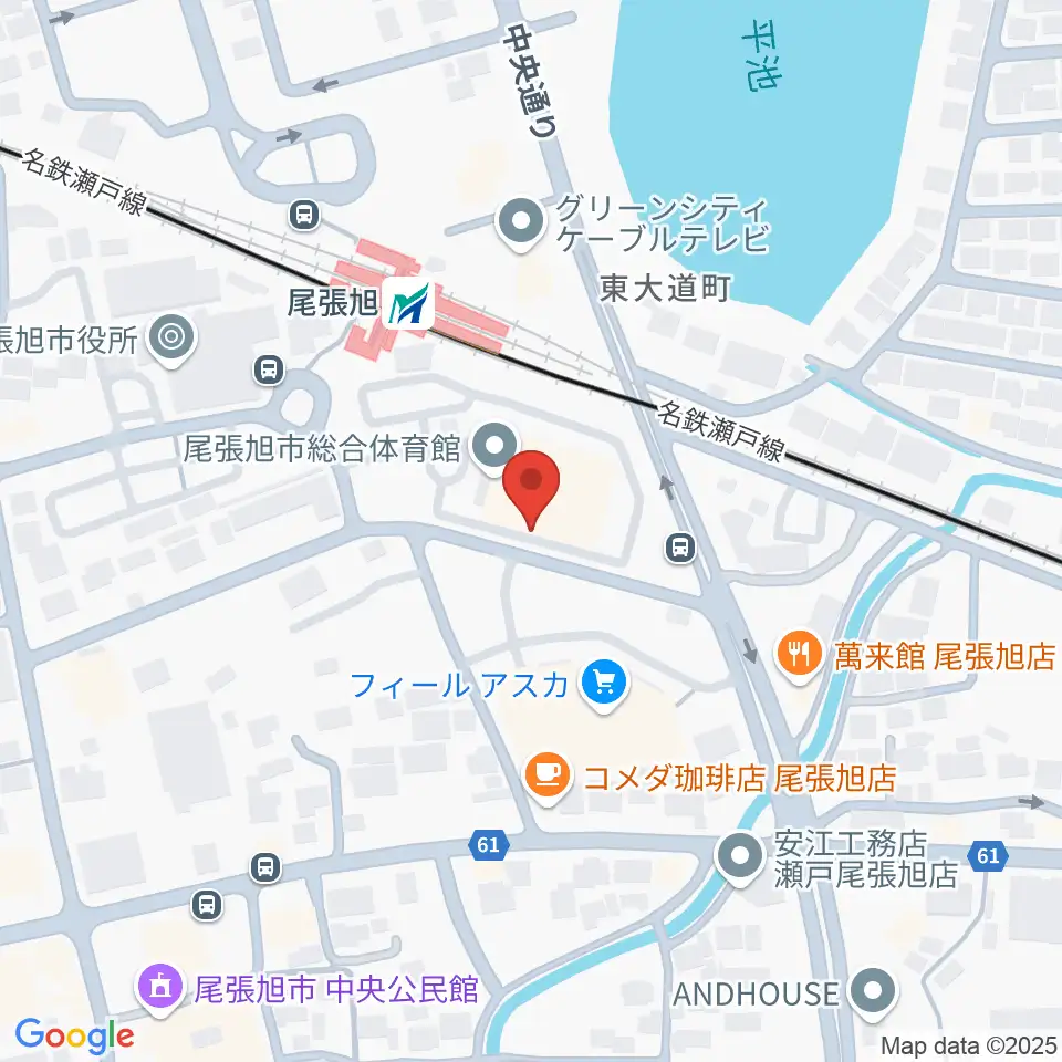 尾張旭市総合体育館周辺のホテル一覧地図