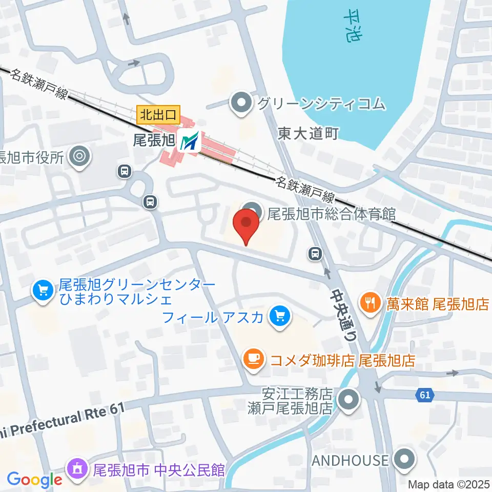 尾張旭市総合体育館周辺のホテル一覧地図