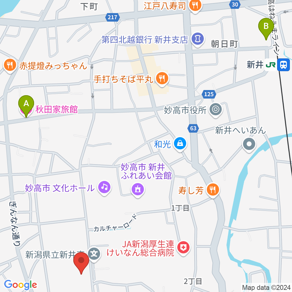 妙高市総合体育館はね馬アリーナ周辺のホテル一覧地図