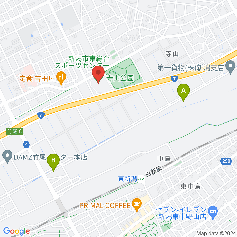 新潟市東総合スポーツセンター周辺のホテル一覧地図