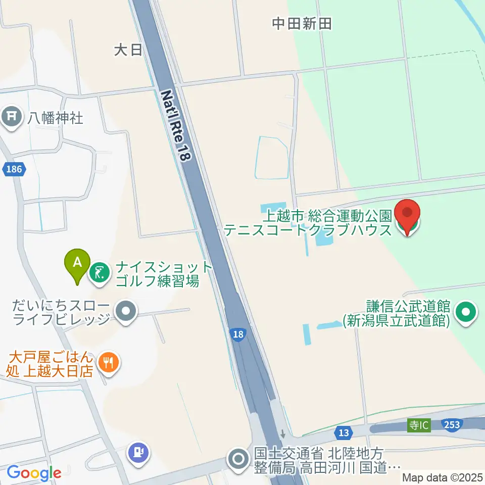 謙信公武道館周辺のホテル一覧地図