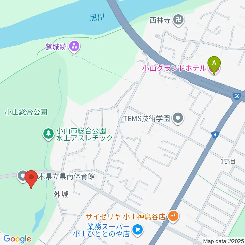 栃木県立県南体育館周辺のホテル一覧地図