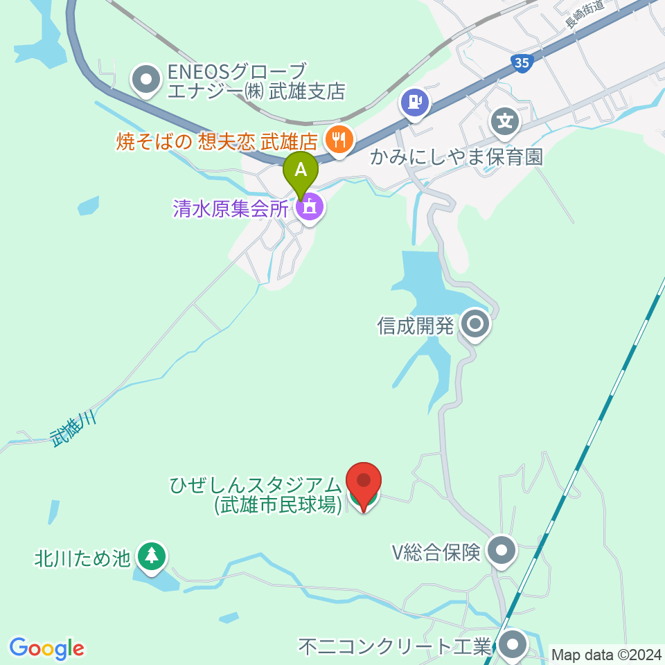 ひぜしんスタジアム 武雄市民球場周辺のホテル一覧地図