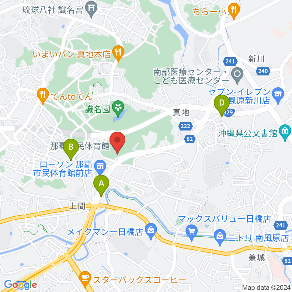 那覇市民体育館周辺のホテル一覧地図