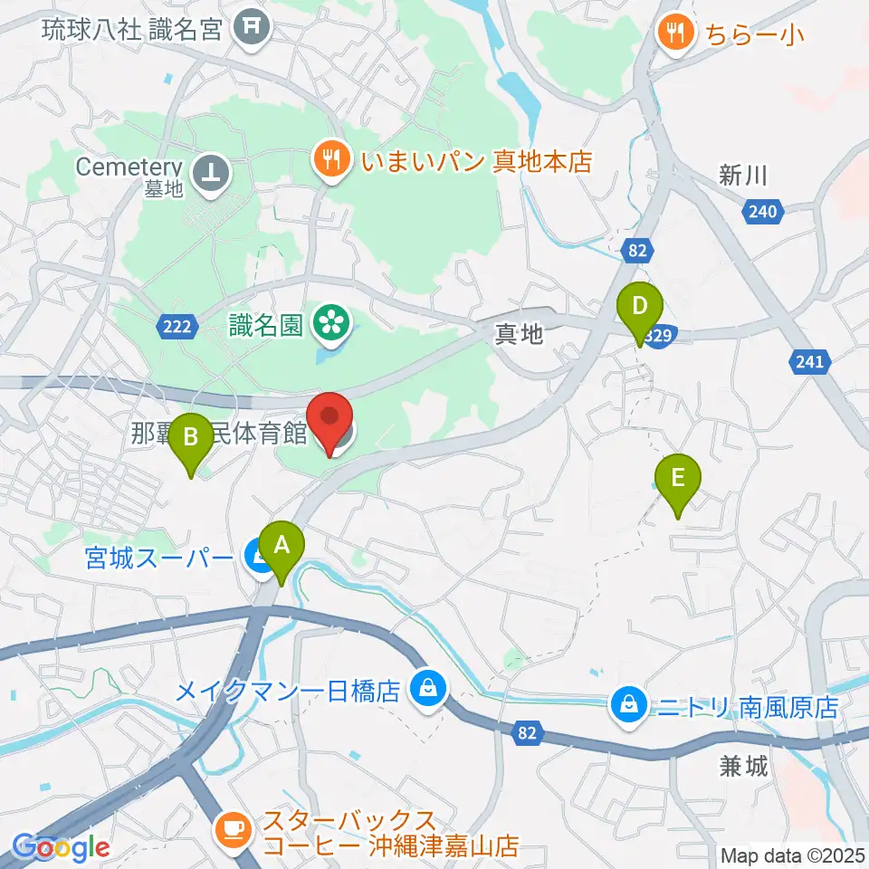 那覇市民体育館周辺のホテル一覧地図