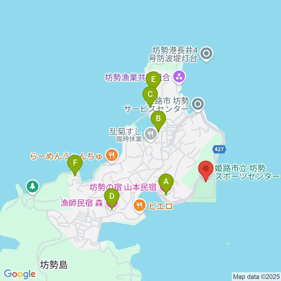 坊勢スポーツセンター周辺のホテル一覧地図