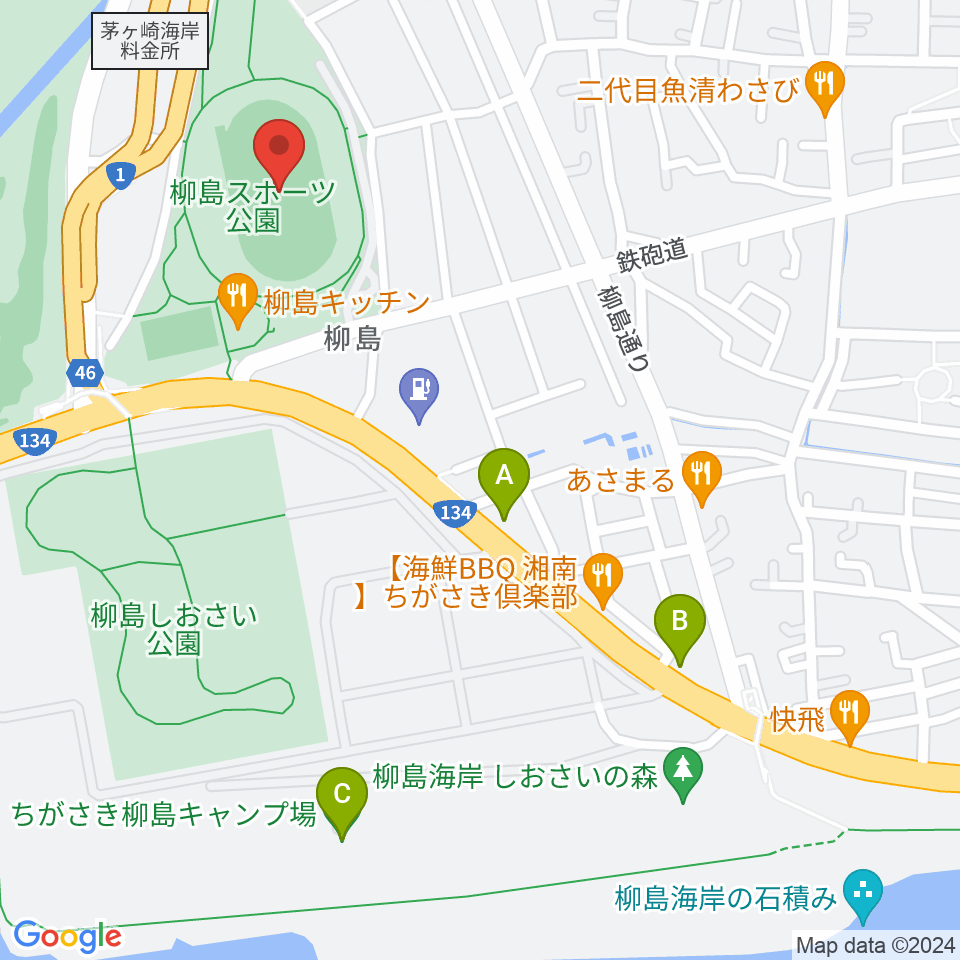 柳島スポーツ公園総合競技場周辺のホテル一覧地図