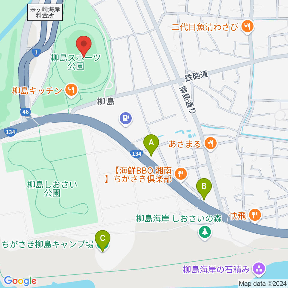 柳島スポーツ公園総合競技場周辺のホテル一覧地図