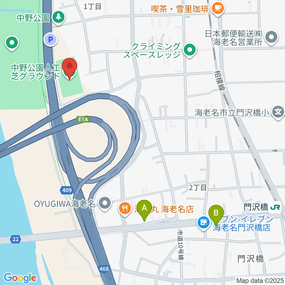 中野公園人工芝グラウンド周辺のホテル一覧地図