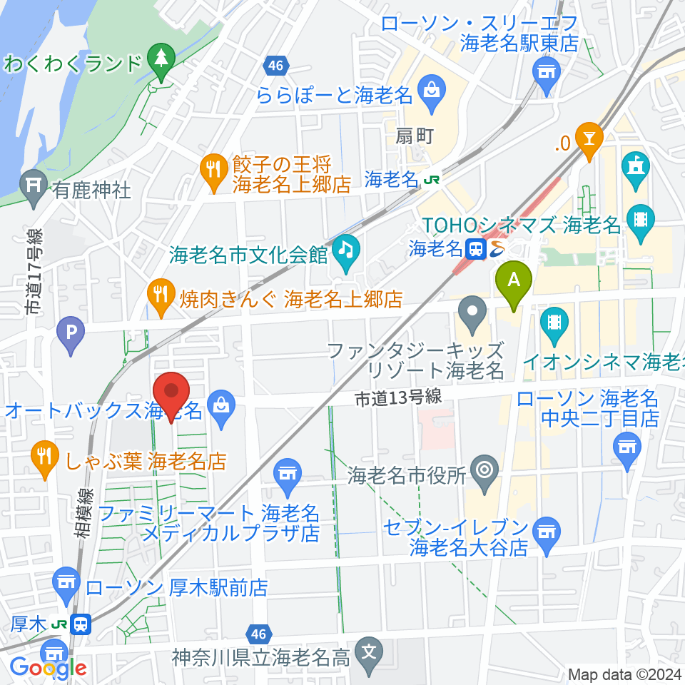 えびな市民活動センタービナスポ周辺のホテル一覧地図