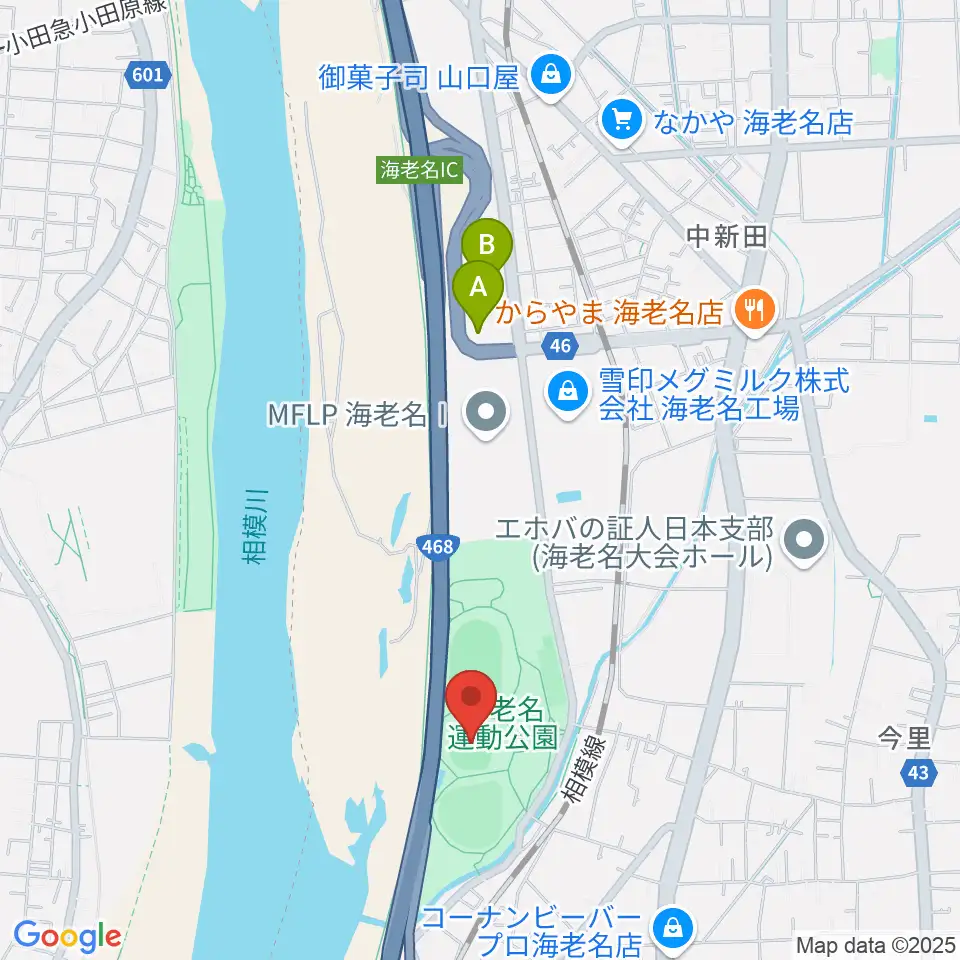 海老名運動公園多目的広場周辺のホテル一覧地図