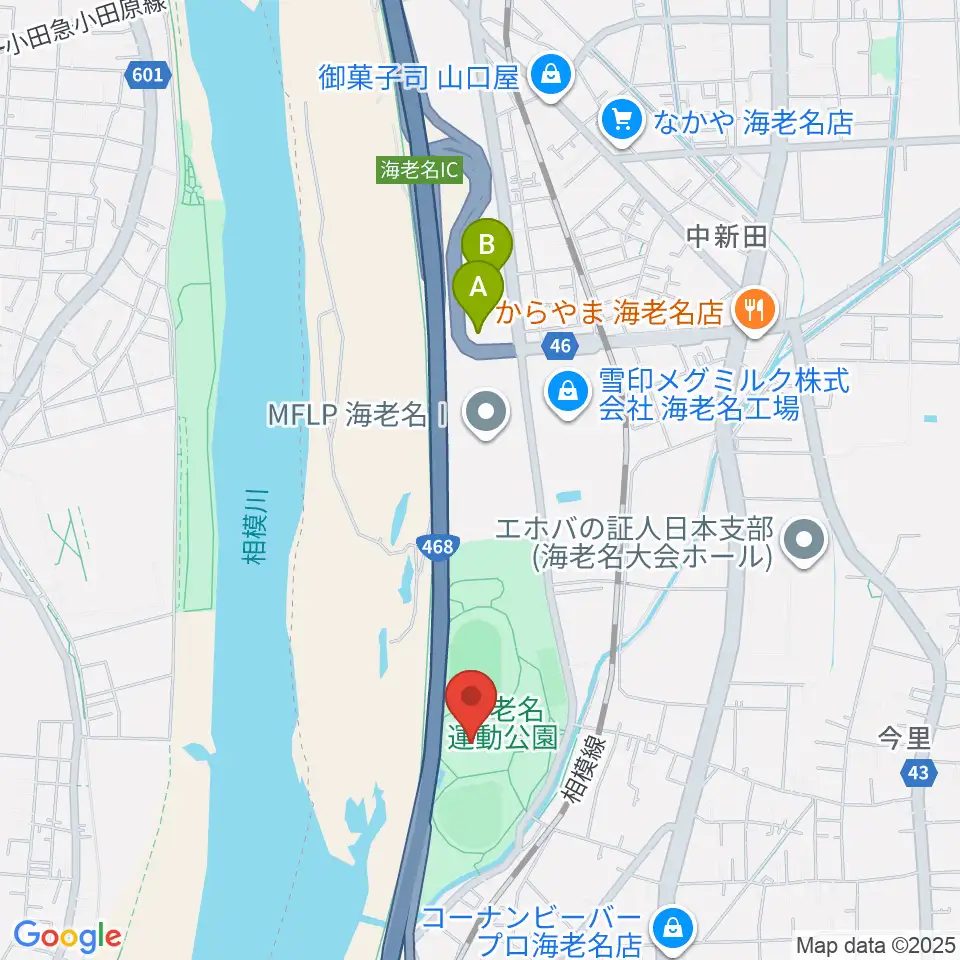 海老名運動公園多目的広場周辺のホテル一覧地図