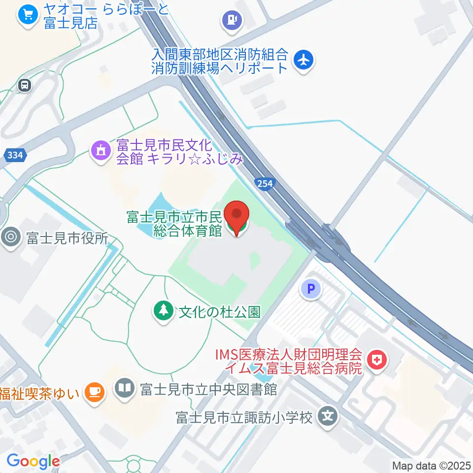 富士見市立市民総合体育館周辺のホテル一覧地図