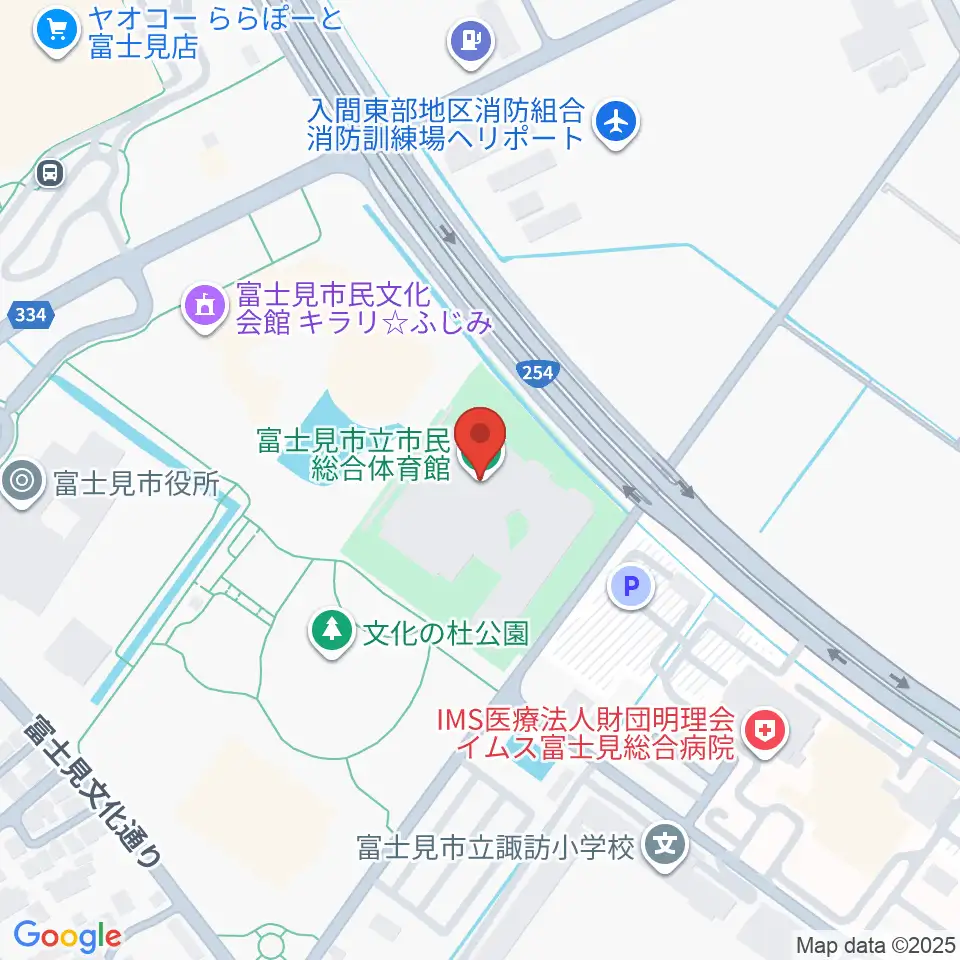 富士見市立市民総合体育館周辺のホテル一覧地図