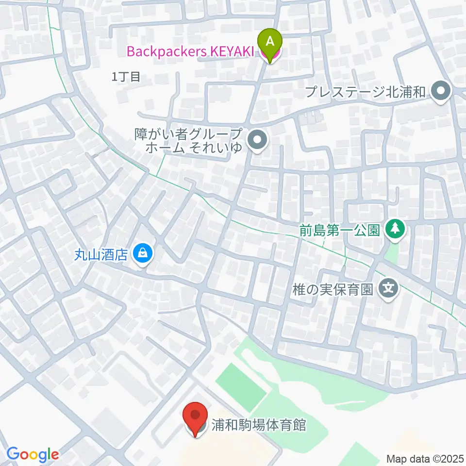 浦和駒場体育館周辺のホテル一覧地図