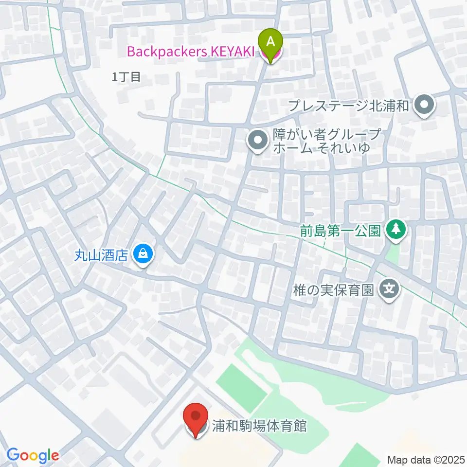 浦和駒場体育館周辺のホテル一覧地図
