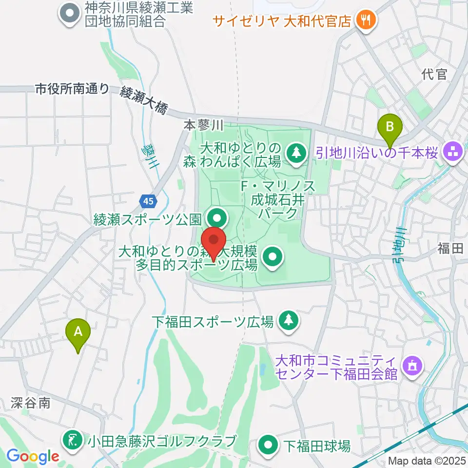 綾瀬スポーツ公園野球場周辺のホテル一覧地図