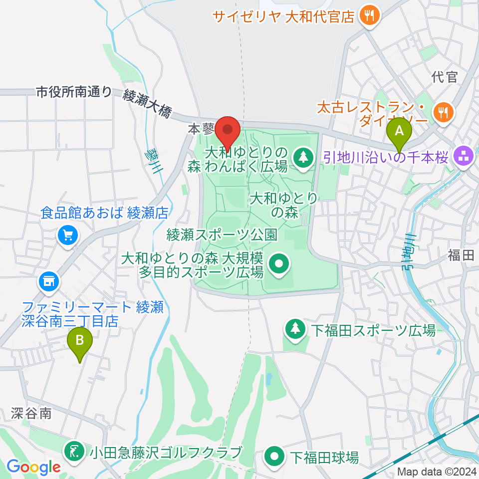 綾瀬スポーツ公園多目的広場周辺のホテル一覧地図