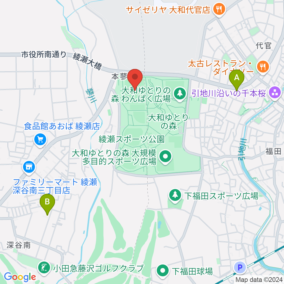 綾瀬スポーツ公園多目的広場周辺のホテル一覧地図