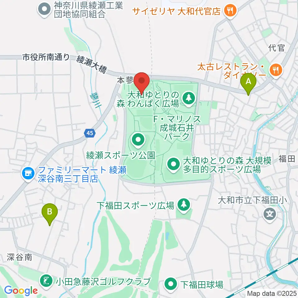 綾瀬スポーツ公園多目的広場周辺のホテル一覧地図