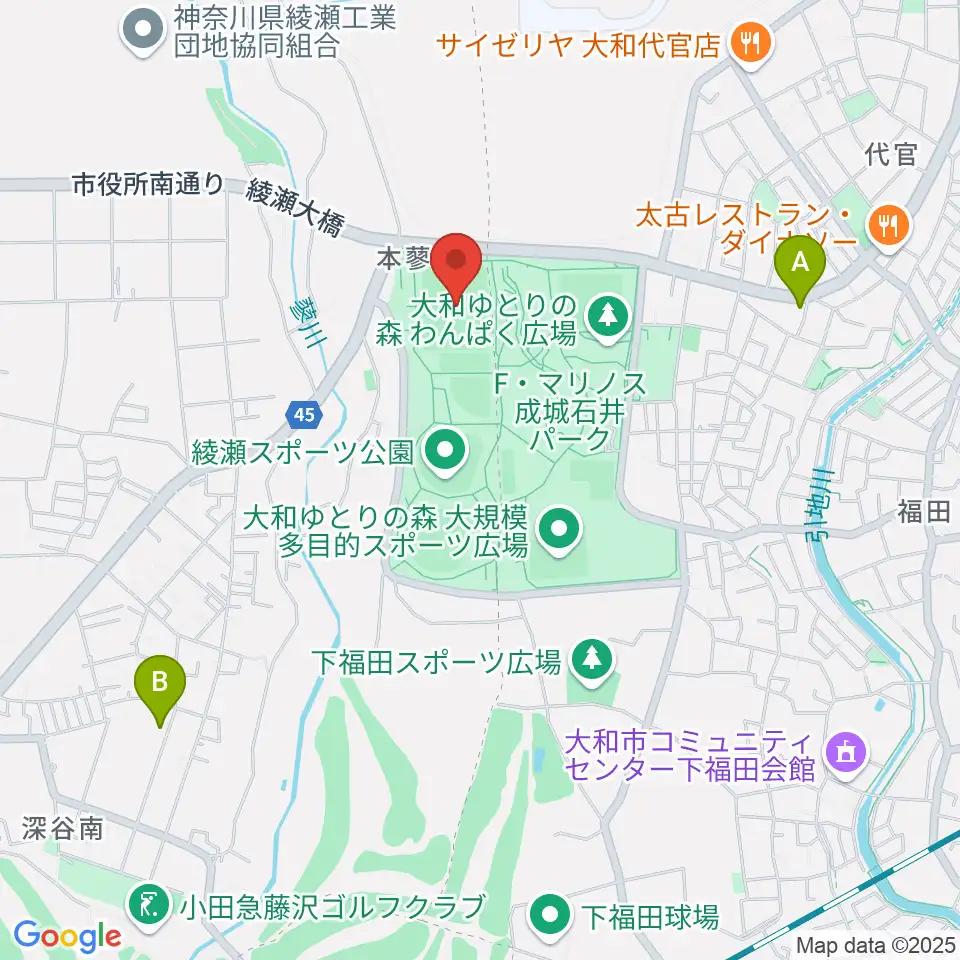 綾瀬スポーツ公園多目的広場周辺のホテル一覧地図