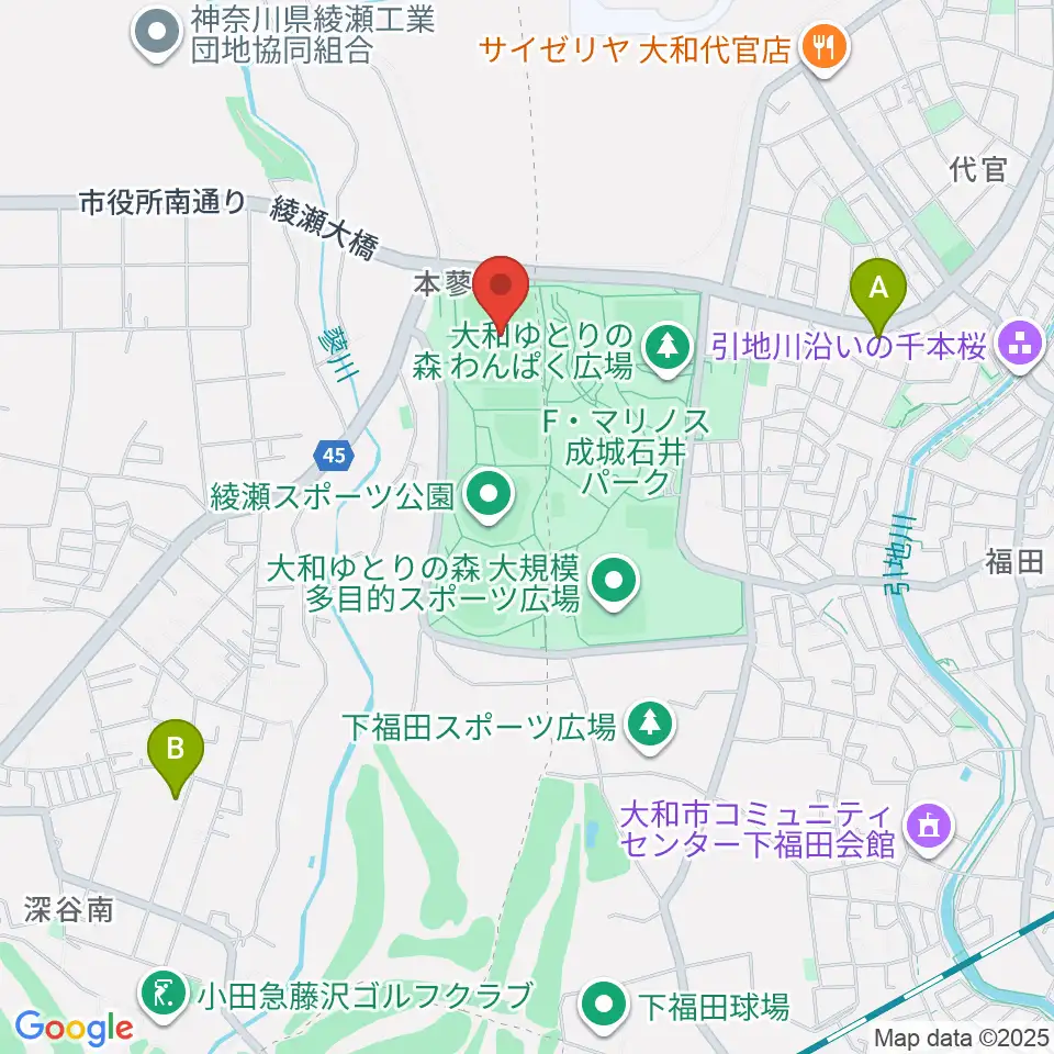 綾瀬スポーツ公園多目的広場周辺のホテル一覧地図
