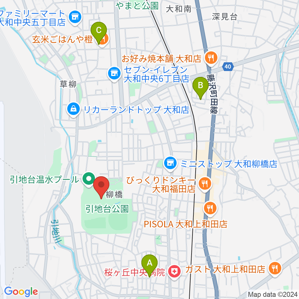 引地台公園野外音楽堂周辺のホテル一覧地図