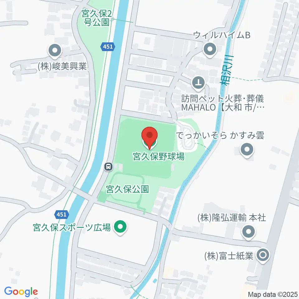 宮久保野球場周辺のホテル一覧地図