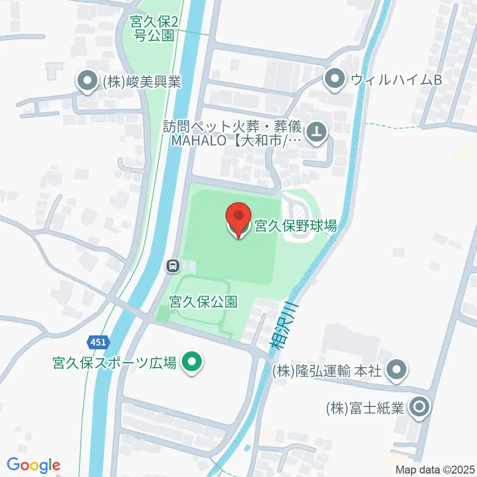 宮久保野球場周辺のホテル一覧地図