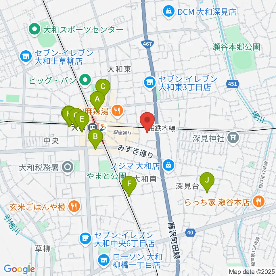大和市文化創造拠点シリウス周辺のホテル一覧地図