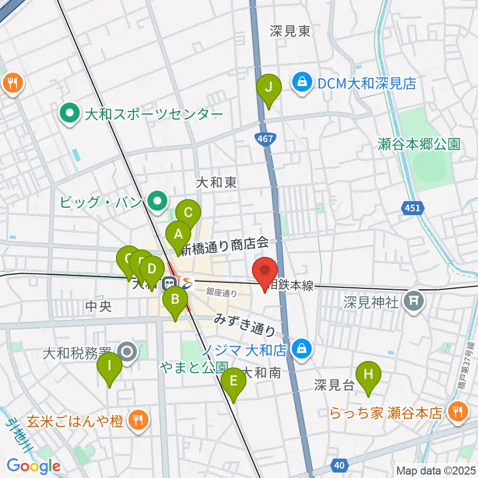 大和市文化創造拠点シリウス周辺のホテル一覧地図