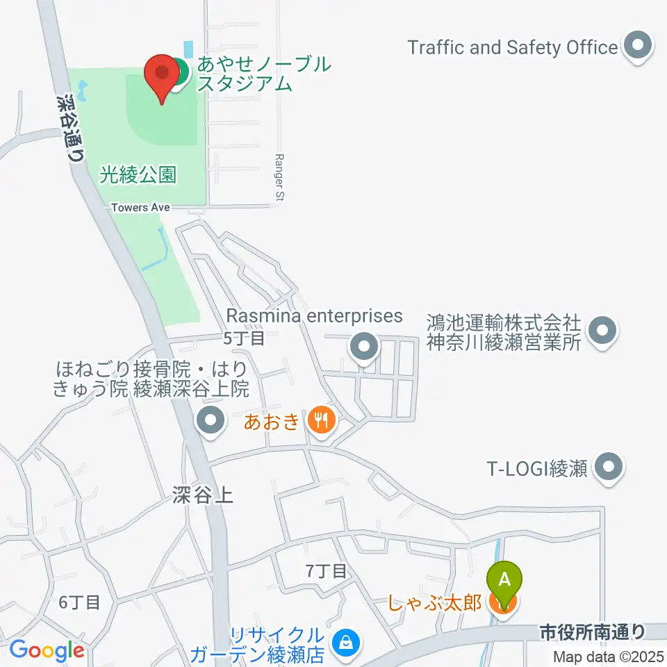 あやせノーブルスタジアム周辺のホテル一覧地図