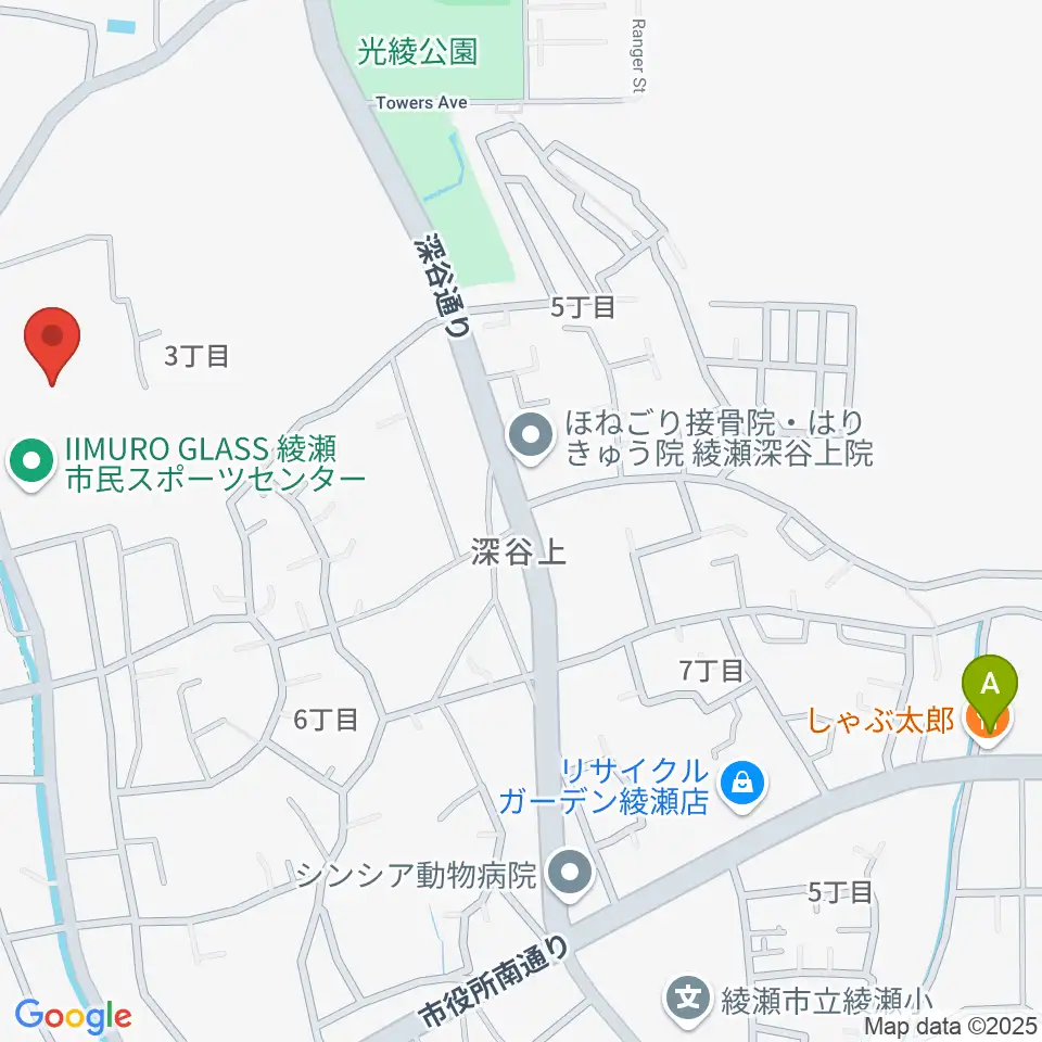 IIMURO GLASS綾瀬市民スポーツセンター陸上競技場周辺のホテル一覧地図