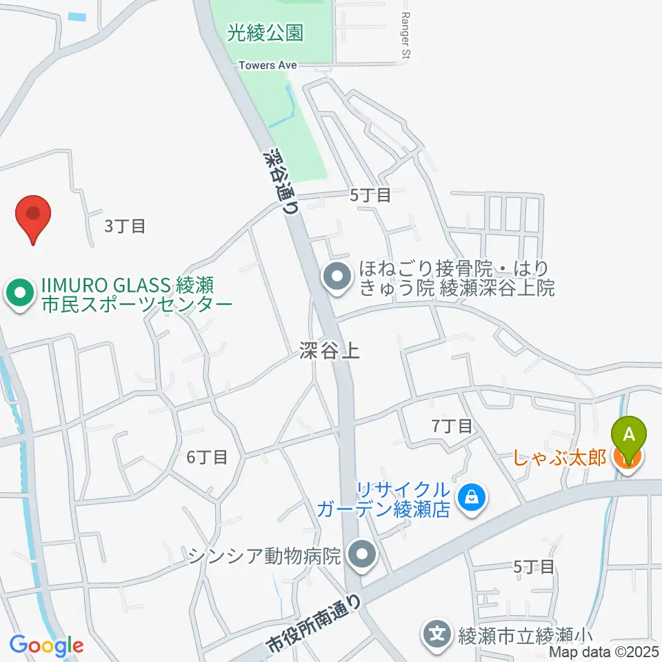 IIMURO GLASS綾瀬市民スポーツセンター陸上競技場周辺のホテル一覧地図