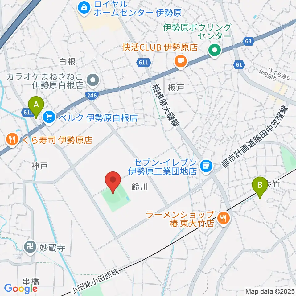 チャンピオンすずかわ野球場周辺のホテル一覧地図