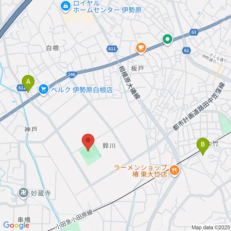 チャンピオンすずかわ野球場周辺のホテル一覧地図