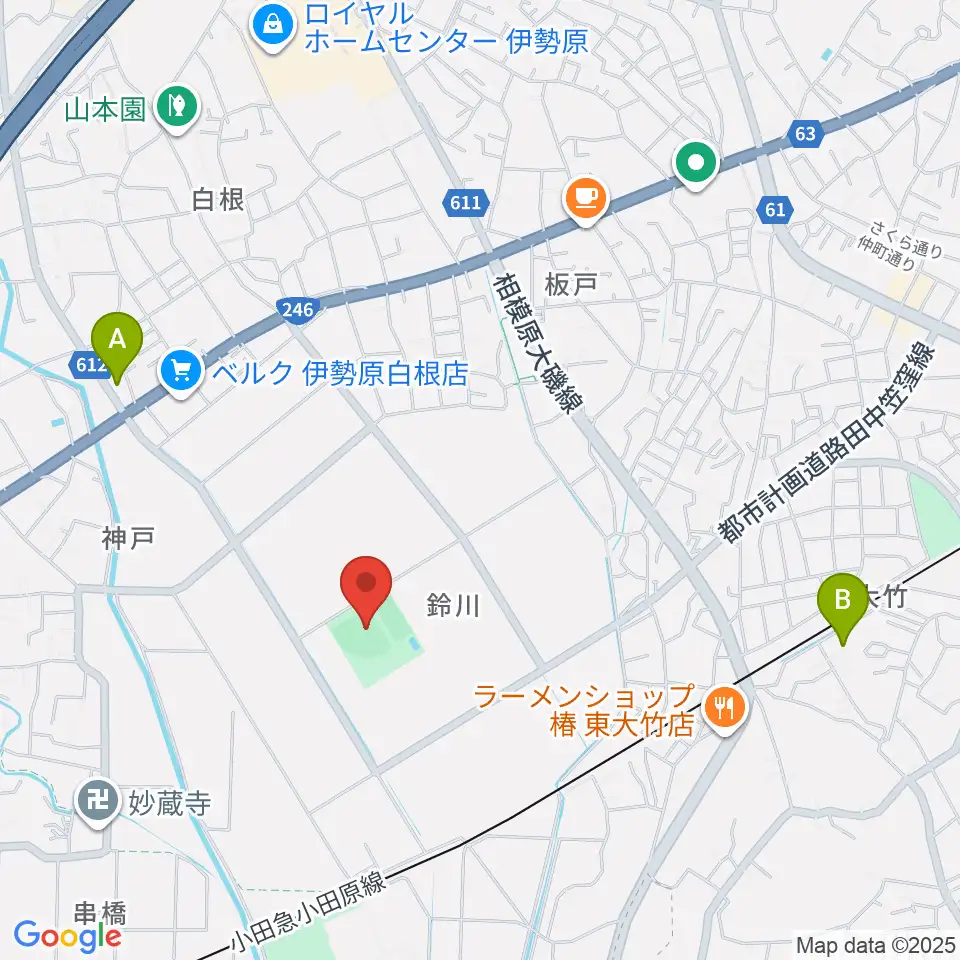 チャンピオンすずかわ野球場周辺のホテル一覧地図