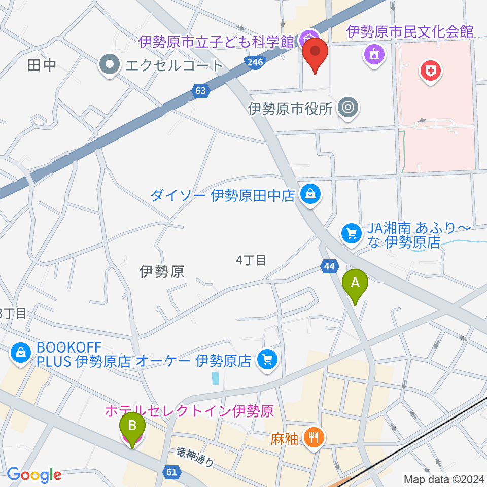 伊勢原市立子ども科学館周辺のホテル一覧地図