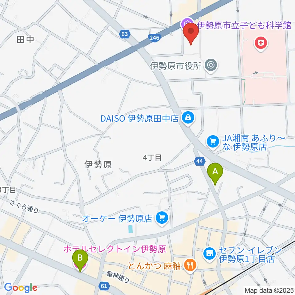 伊勢原市立子ども科学館周辺のホテル一覧地図