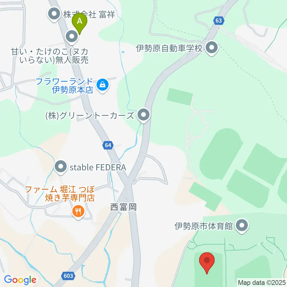 伊勢原市総合運動公園自由広場周辺のホテル一覧地図