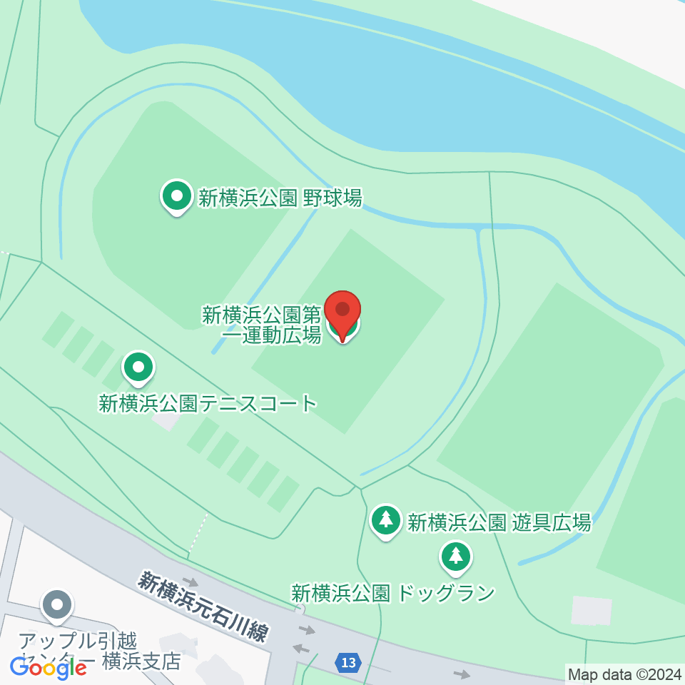  新横浜公園第1運動広場周辺のホテル一覧地図