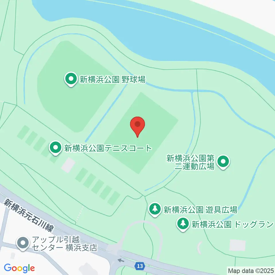  新横浜公園第1運動広場周辺のホテル一覧地図