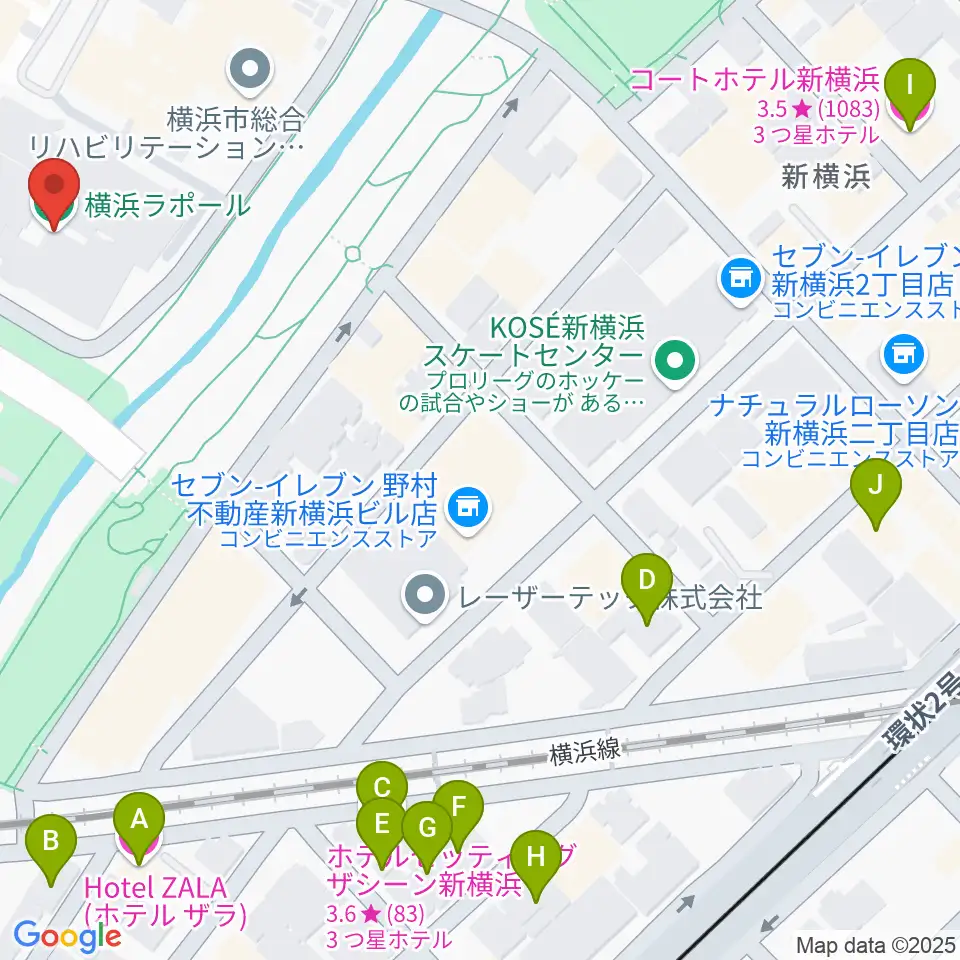 横浜ラポール周辺のホテル一覧地図