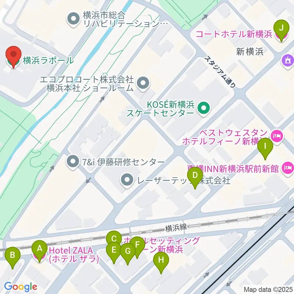 横浜ラポール周辺のホテル一覧地図