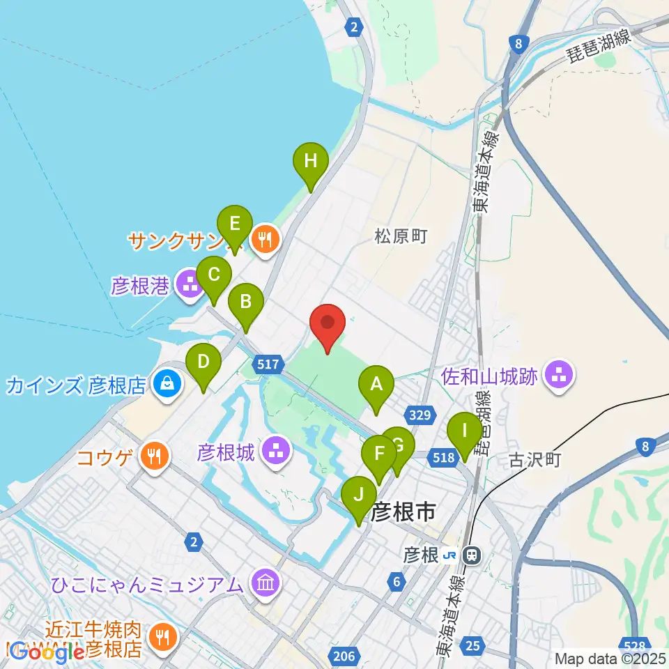 平和堂HATOスタジアム周辺のホテル一覧地図