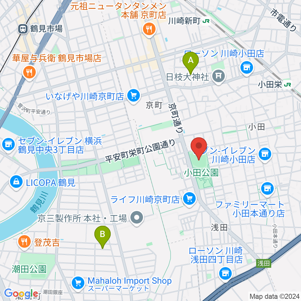 小田球場周辺のホテル一覧地図