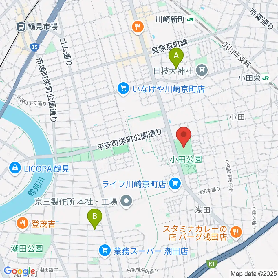 小田球場周辺のホテル一覧地図
