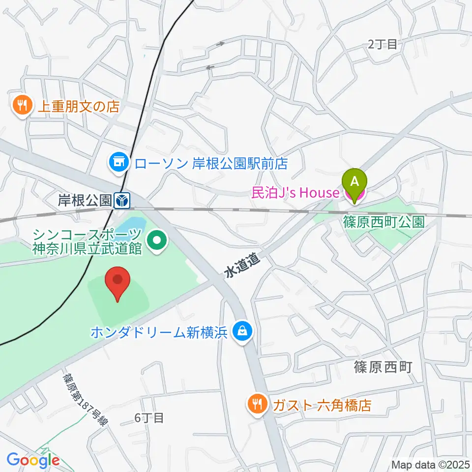 岸根公園野球場周辺のホテル一覧地図