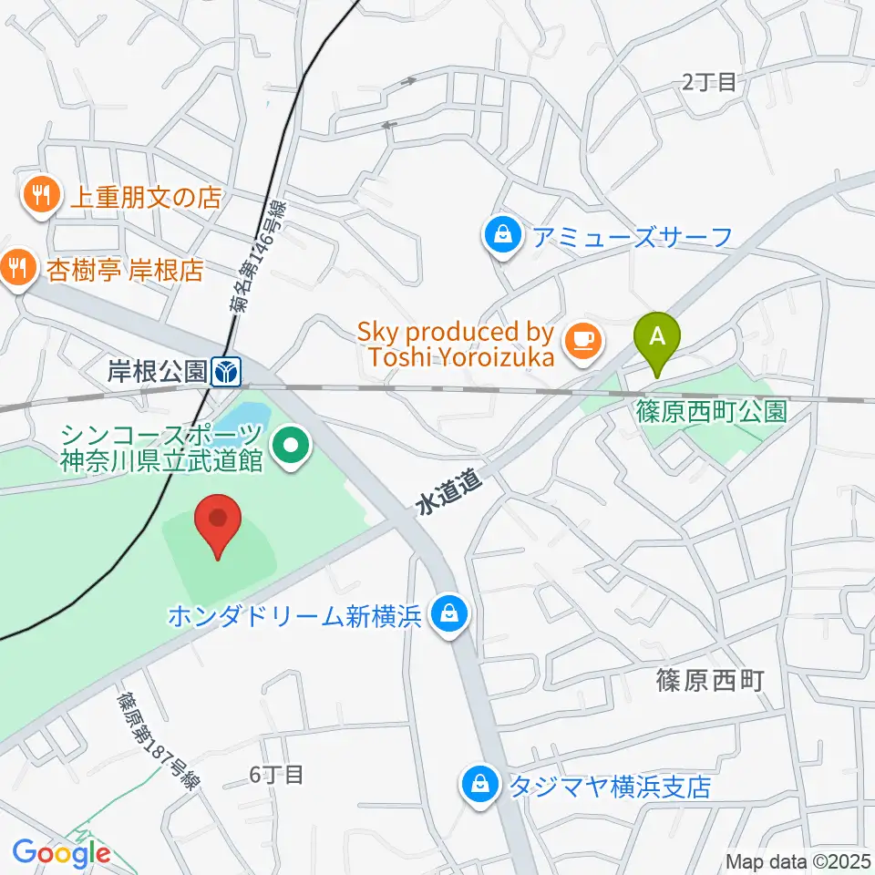 岸根公園野球場周辺のホテル一覧地図